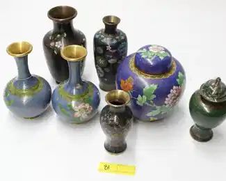 81: Box of Chinese Cloisonné Vases