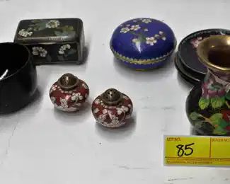 85: Box of Chinese Cloisonne Items