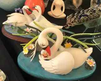 More swan figurines