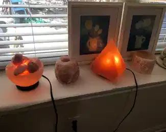 Himalayan salt lamps and candle holders