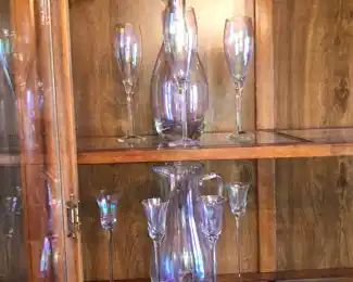 Iridescent decanter sets