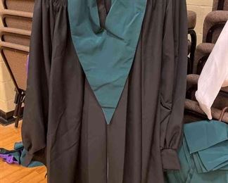 One Choir Robe Over 20 Green Purple Stoles