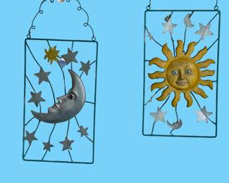The sun and the moon outdoor wall hangings