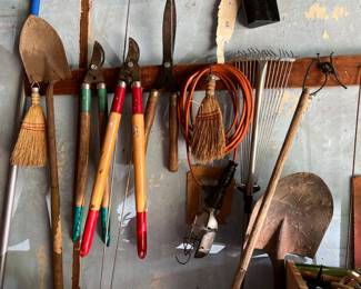 shovels, rakes, loppers