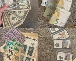 Stamps, Silver certificates, foreign bills, uncirculated state quarters as well as individual state quarters for ALL 50 states!!!