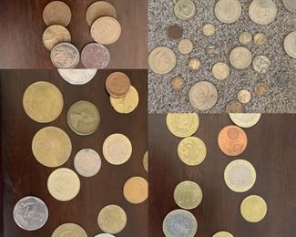 Dozens of foreign coins