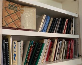 4 shelves of cookbooks! Two shown here vintage to current