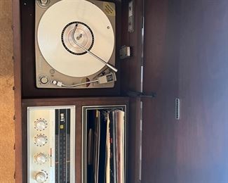 #2		"Vintage Mid Century Zenith Stereophonic HIgh fidelity Phonograph with AM/FM stereo FM Tuner. With Louvre doors. 54""x17""x24"""	($ 1,200.00)