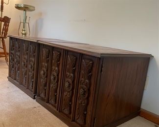 #3		"Side tables with ornate carved doors with brass hardware ""Lane style"" 26""x25""x21"" (40 ea)"	($ 80.00)