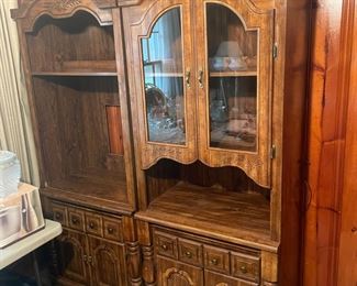 #6		"Curio cabinet w/ 4 doors and 4 shelves and 1 drawer. 30""17.5x70.5"""	($ 50.00)