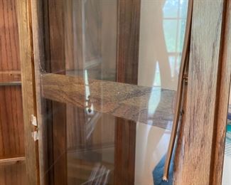 #16		Spanish style baroque china cabinet w/ 4 doors, 2 glass shelves, 2 drawers.*As is edging* 2 Pcs. 	($ 175.00)