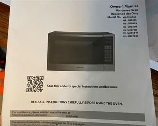 #18		"Panasonic microwave ""The Genius Sensor 1100W"" "	($ 30.00)