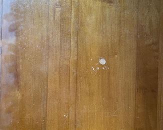 #35		"Maple 10 drawer dresser w/ brass hardware w/ attached mirror. *As is Finish*. 55""x19""x32.5"". Mirror 33""H x 39""W"	($ 200.00)