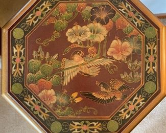 #46	AW	Oriental Style Sidetable with flip top lid and felt inner lining.	($ 60.00)