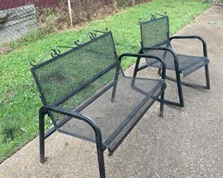 #48		Black Outdoor Set - Love Seat and Rocker	($ 75.00)