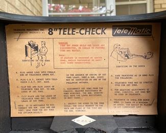 #47		"8"" Tele-Check TeleMatic - Rare"	($ 75.00)