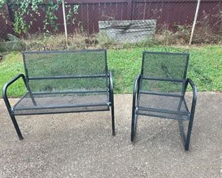 #48		Black Outdoor Set - Love Seat and Rocker	($ 75.00)