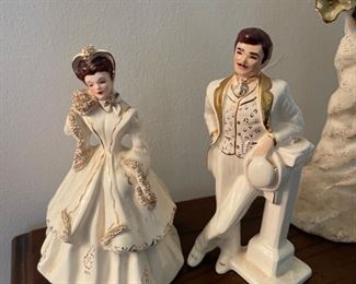 #55		"Vintage Florence Porcelain Ceramics California Irene Jim Signed. ""Rhett + Scarlet"" Gone w/the Wind"	($ 30.00)																							