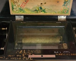 Antique cylinder music box