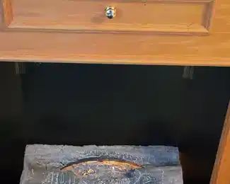 Electric fireplace when on