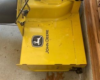 John Deere lawn tractor with large 44in snowblower attachment