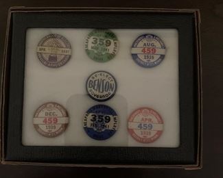 Last of the Farmer Laborites.  Governor Benson and 1930's 1940's Union pins. 