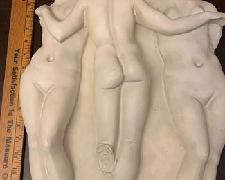 Wall hanging cast, "The Three Graces".  15" x 10"