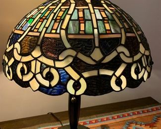 Mint Condition round globe Tiffney lamp.  24" height with 16" diameter!