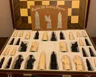11 Century Figures - 1950's Chess Set in carrying case.