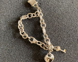 Designer Judith Ripka Sterling Charm Bracelet