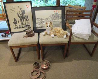 Mid century oak chairs
