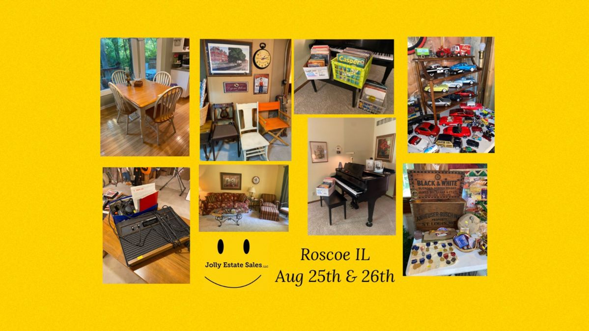 Roscoe Estate Sale hosted by Jolly Estate Sales starts on 8/25/2023