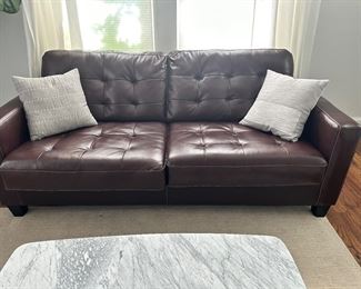 brown  leather sofa