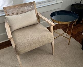 Beige rattan back continental chair