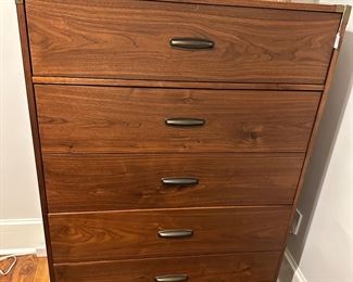 Adler walnut 5 drawer chest