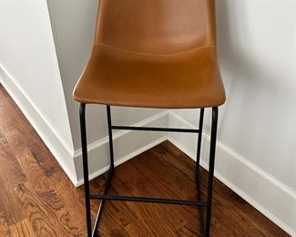 Leather upholstered counter stool