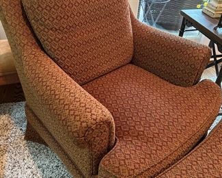 Upholstered arm chairs by Henredon (matching pair)