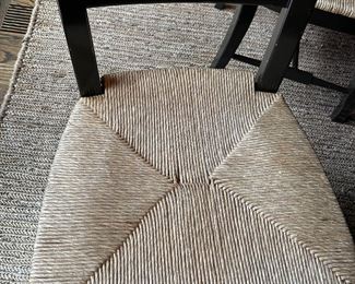 6 ladderback rush seats, black trim