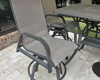 6 tall chairs (with the umbrella table)