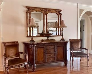 BUFFET CABINET & ACCENT CHAIRS