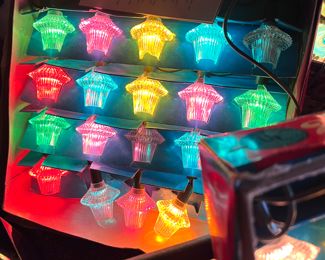 5 sets of Vtg. Imperial Jolly Midget set reflector Christmas lights - ALL WORK - 2 in boxes - 3 without box