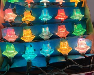 5 sets of Vtg. Imperial Jolly Midget set reflector Christmas lights - ALL WORK - 2 in boxes - 3 without box