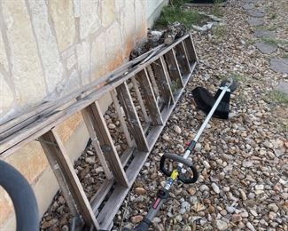 16’ extension ladder and weed whacker 