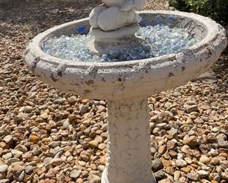 Birdbath with angel
