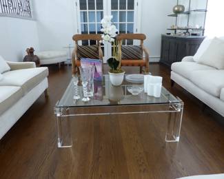 Designer lucite cocktail table