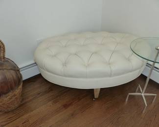 Lillian August custom tufted top oval ottoman