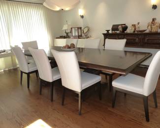 Stunning dining table with 8 chairs from Classic Galleries