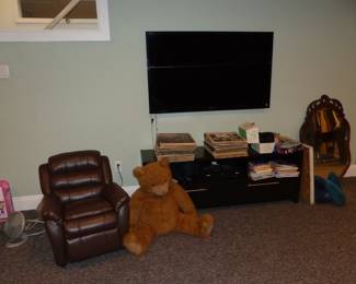 Kids recliner, tv, entertainment cabinet