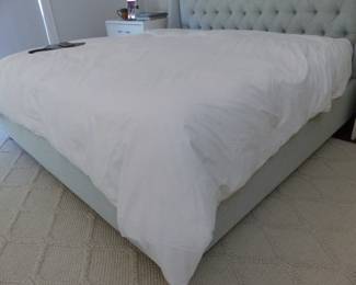 Lillian August tufted headboard with fabric bed frame (nothing else in picture for sale)