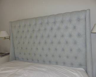 Lillian August tufted headboard with fabric bed frame (nothing else in picture for sale)
